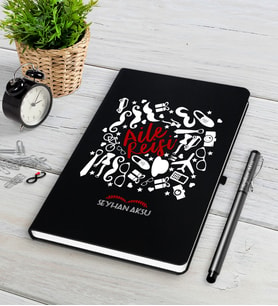 BK Gift Kişiye Özel Aile Reisi Siyah Defter Kalem Seti