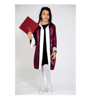 Mezuniyet Cübbesi Anaokulu Bordo Beyaz Siyah