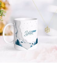 BK Gift Kişiye Özel Yılbaşı Mutlu Yıllar Kupa ve Kar Tanesi Kolye-26 (Model 1)