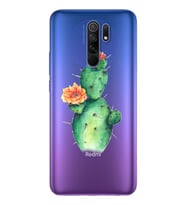 Kaktüs Tasarımlı Süper Şeffaf Silikon Telefon Kılıfı Xiomai Redmi 9
