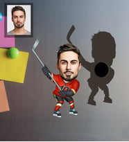 Kişiye Özel Sporcu Karikatürlü Ahşap Magnet Bay-3