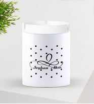 BK Gift Kişiye Özel İsimli Seramik Kül Tablası-4 (Beyaz)