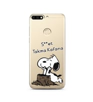 Snoopy Tasarımlı Süper Şeffaf Silikon Telefon Kılıfı Huawei Honor 7C- y7 2018 
