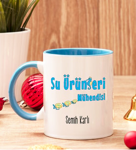 Su Ürünleri Mühendisine Hediye Renkli Kupa Bardak