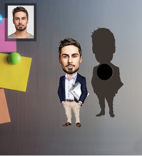 Kişiye Özel Öğretmen Karikatürlü Ahşap Magnet Bay-14