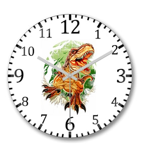 Tiranossaurus Rex T-Rex Duvar Saati Bombeli Gercek Cam