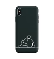 Iphone Xs Çizgi Tasarımlı Siyah Lansman Telefon Kılıfı