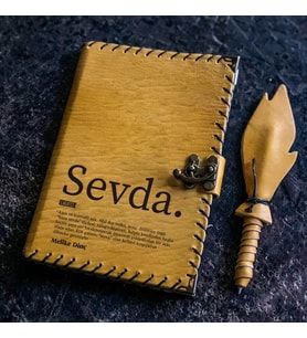 Lügatçe Sevda İsme Özel Deri Defter