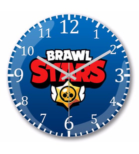 Brawl Stars Logo    Duvar  Saati  Bombeli Gercek Cam