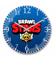 Brawl Stars Logo    Duvar  Saati  Bombeli Gercek Cam