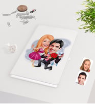 BK Gift Kişiye Özel Sevgililer Karikatürlü Beyaz Defter-9