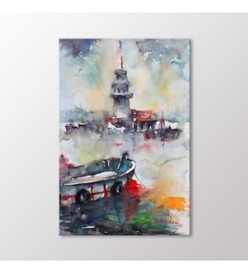 Arty Tablo Suluboya Kız Kulesi Tablo (Karışık)