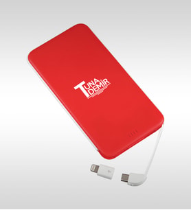 BK Gift Kişiye Özel PB-164 Kırmızı 5000 mAh Lityum Pil Hızlı Şarj Powerbank