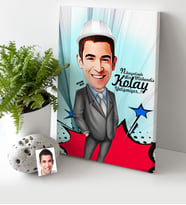 BK Gift Kişiye Özel Bay Mühendis Karikatür Kanvas Tablo 30x50cm 1