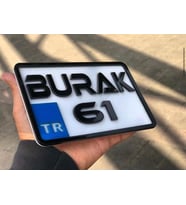 İsme Özel Kabartma Pleksi Dekor Motor Plaka