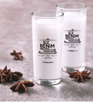 BK Gift Kişiye Özel Renkli Baskılı Nereden Bileceksiniz İkili Rakı Bardağı Seti-2 (Beyaz)