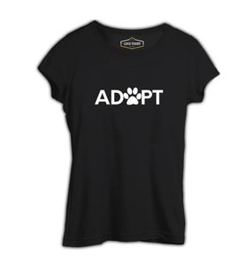 Adopt - Pati Siyah Bayan Tshirt