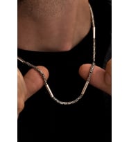 2,8mm Kral Gümüş Erkek Kolye Zincir Silindir Parçalı Model 6018617358319