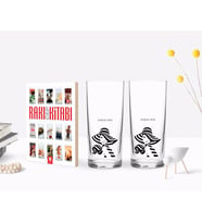 BK Gift Kişiye Özel Renkli Baskılı İsimli İkili Rakı Bardağı ve Rakı Cep Kitabı Hediye Seti-124 (Model 1)