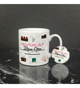 Avukat Kupa Bardak ve Anahtarlık Set 003