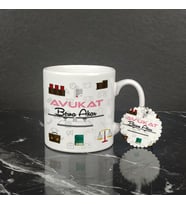 Avukat Kupa Bardak ve Anahtarlık Set 003