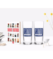 BK Gift Kişiye Özel Renkli Baskılı İstanbul Tasarımlı İkili Rakı Bardağı ve Rakı Cep Kitabı Hediye Seti-2 (Model 1)