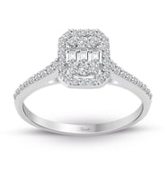 0.34 Ct. Modern Tasarım Baget Kare Tektaş Yüzük