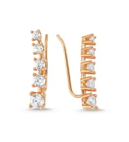 Altın Rose Gold Beştaş Yan Küpe