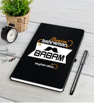 BK Gift Kişiye Özel Kahraman Babam Siyah Defter Kalem Seti