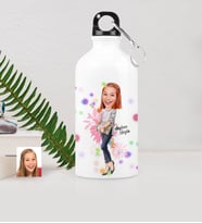 BK Gift Kişiye Özel Bayan Karikatürlü Metal Suluk 500 Ml  11