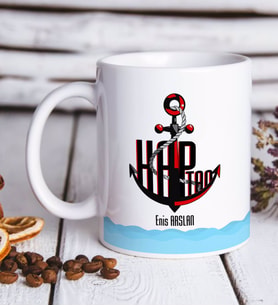 BK Gift Kişiye Özel Kaptan Beyaz Kupa Bardak-5