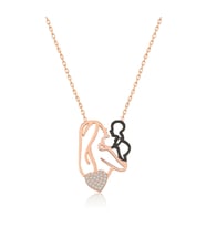 Anne Çocuk Kalp Kolye Nano Zirkon Rose Gold Kaplama Gümüş Uvps100534