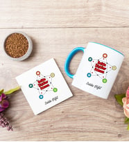 Halkla İlişkiler Uzmanı Mavi Kupa Bardak Ve Bardak Altlığı Seti
