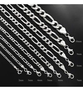 Figaro Erkek Gümüş Bileklik Künye 10mm-22cm