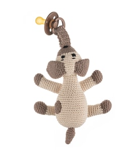 Cuddly Amigurumi Köpek Emzik Askılı Uyku Arkadaşım-Kahve