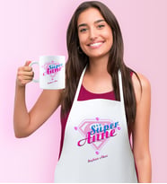 BK Gift Kişiye Özel Süper Anne Mutfak Önlüğü Kupa Seti - 2 (Beyaz)