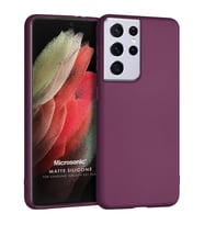 Microsonic Matte Silicone Samsung Galaxy S21 Ultra Kılıf Mor