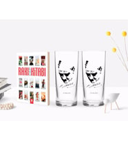 BK Gift Kişiye Özel Renkli Baskılı Atatürk Temalı İkili Rakı Bardağı ve Rakı Cep Kitabı Hediye Seti-25 (Model 1)