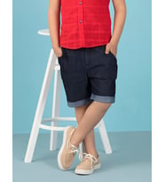 Duble Paça Erkek Çocuk Denim Şort (Lacivert)