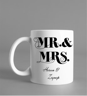 Kişiye Özel Sevgili Mr & Mrs Kupası