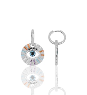 Söğütlü Silver Gümüş rodyumlu zirkon taşlı aura küpe