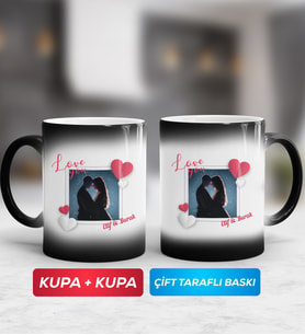İkili Sevgiliye Sevgililer Günü Hediyesi 7 Sihirli Kupa Bardak
