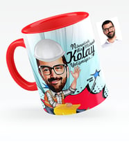 BK Gift Kişiye Özel Bay Mühendis Karikatürlü Kırmızı Kupa Bardak  2