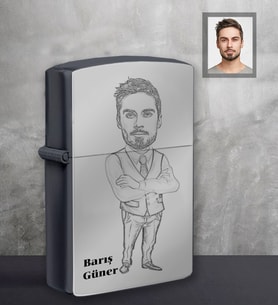 Kişiye Özel Öğretmen Karikatürlü Siyah Benzinli Çakmak Bay-12