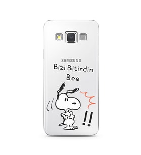 Snoopy Tasarımlı Süper Şeffaf Silikon Telefon Kılıfı Samsung A3 (2015)