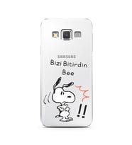 Snoopy Tasarımlı Süper Şeffaf Silikon Telefon Kılıfı Samsung A3 (2015)