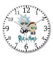 Rick and  Morty Dj  Duvar Saati Bombeli Gercek Cam