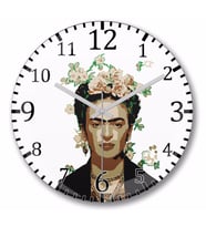 Frida Kahlo  Duvar   Saati Bombeli Gercek Cam