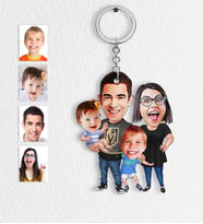 BK Gift Kişiye Özel Aile Karikatür Anahtarlık  3
