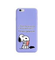 Snoopy Tasarımlı Mor Lansman Telefon Kılıfı İphone 6